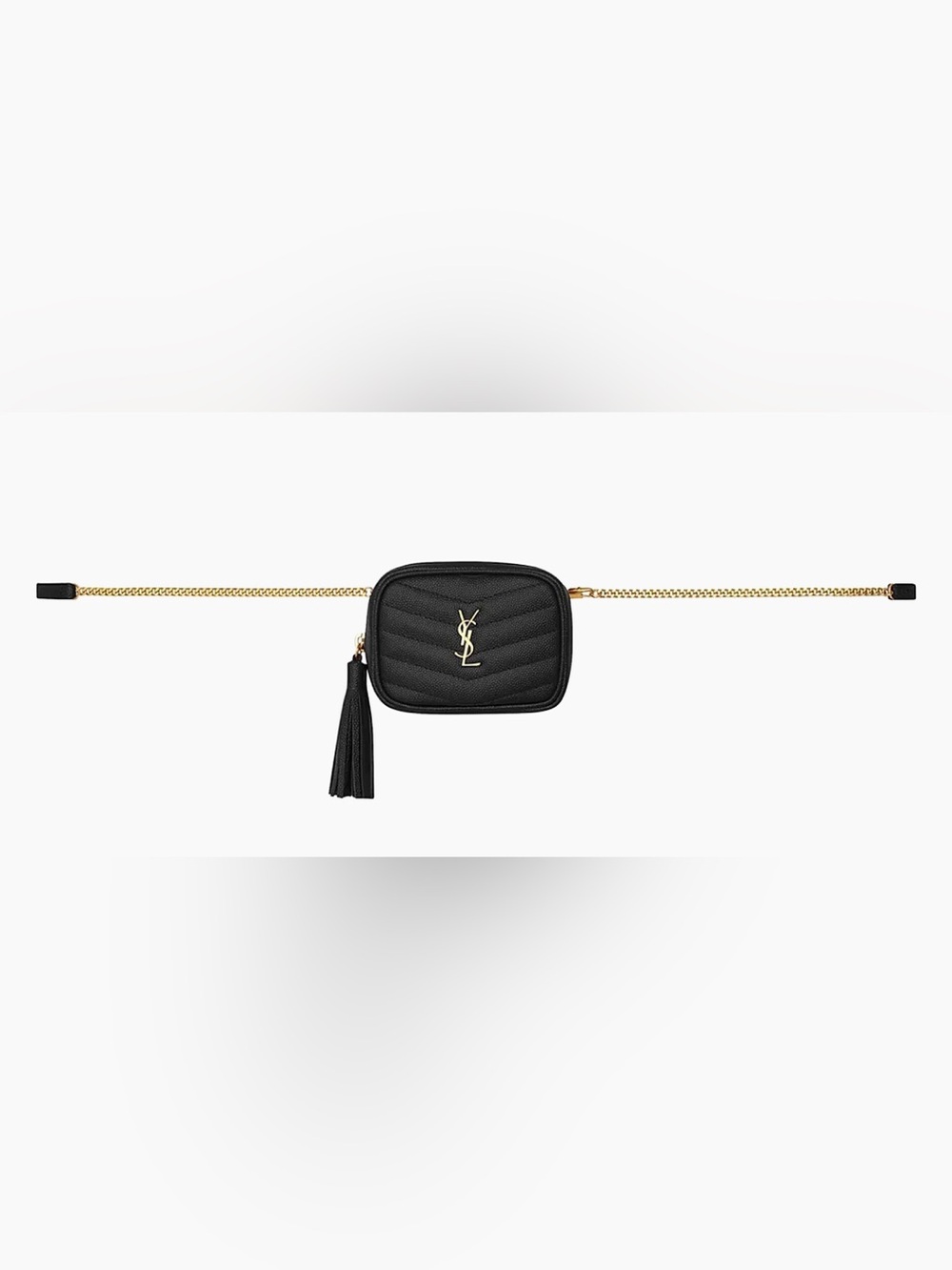 Yves Saint Laurent Baby Lou Black Quilted Camera Bag with Gold YSL Logo